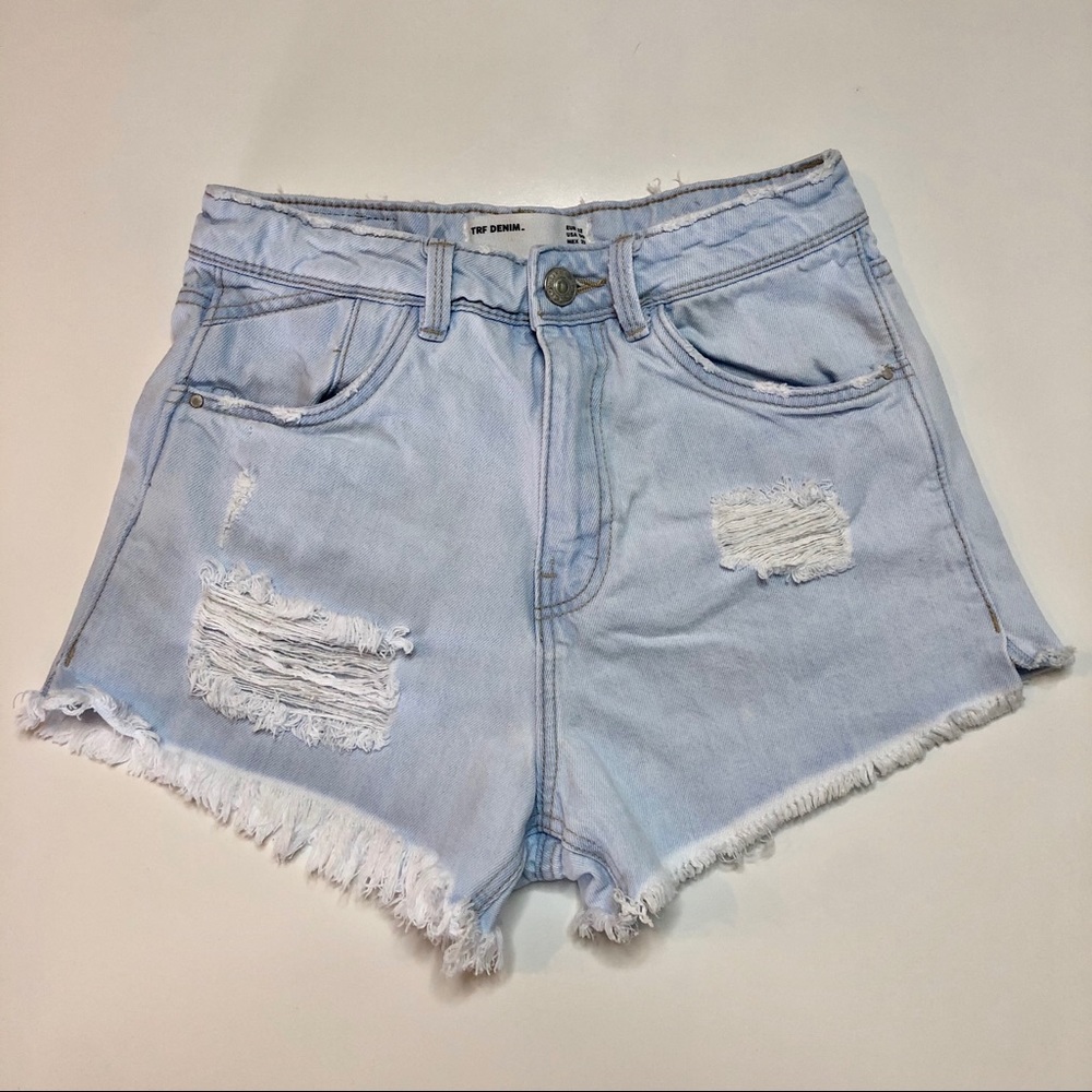 NWOT Zara High Rise Distressed Cutoff Jean Shorts - Picture 1 of 9